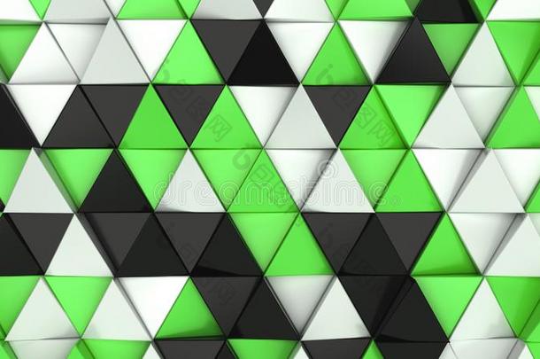 模式关于黑的,白色的和绿色的三角形棱柱体
