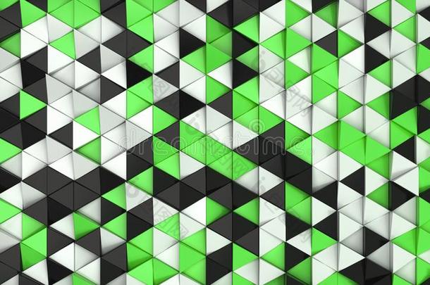 模式关于黑的,白色的和绿色的三角形棱柱体