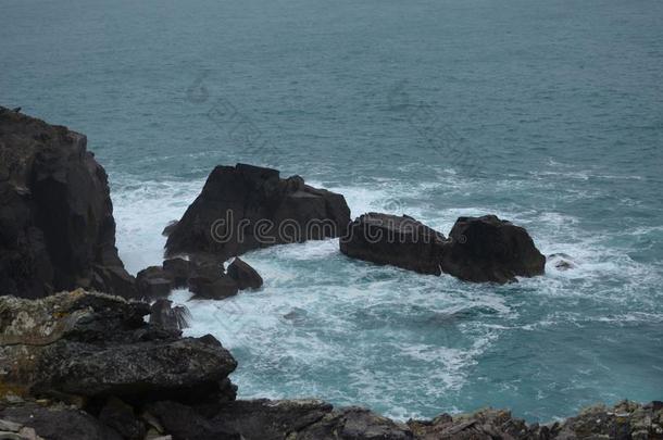 海岸关于爱尔兰乳牛和波绝对的进入中指已提到的人海岸