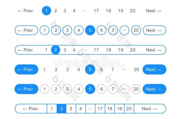分页条矢量页航行蜘蛛网button的复数