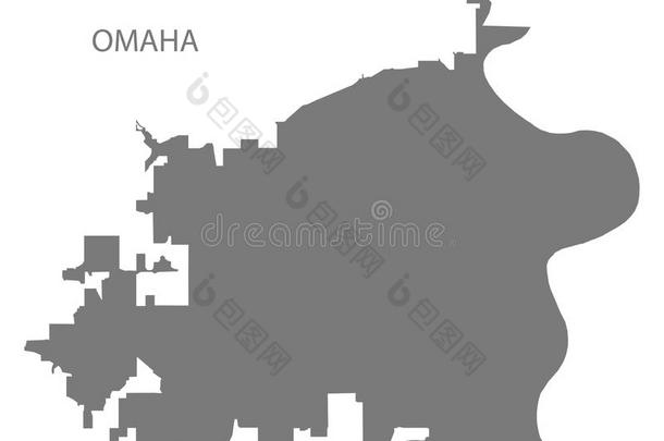 奥马哈人内布拉斯加州城市地图灰色的说明轮廓形状