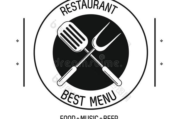 饭店食物观念采用黑的和白色的