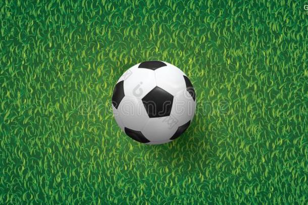 足球足球球向绿色的草关于足球田背景.