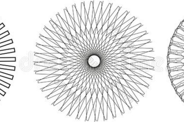 抽象的几何学的圆矢量线条艺术