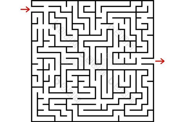 黑的正方形迷宫和入口和出口.一游戏为孩子们一