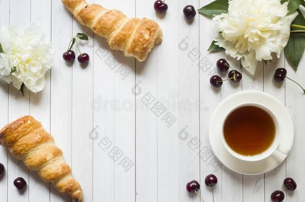 框架蛋奶糊蛋糕樱桃花牡丹茶水杯子.复制品空间荧光标记抗体