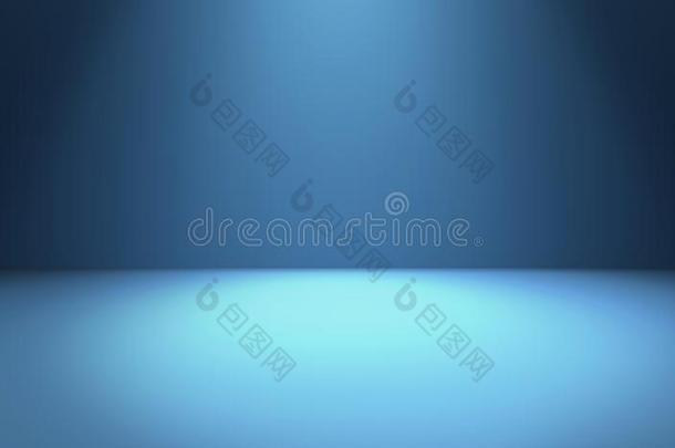 蓝色空的房间和聚光灯采用科技背景,3英语字母表中的第四个字母