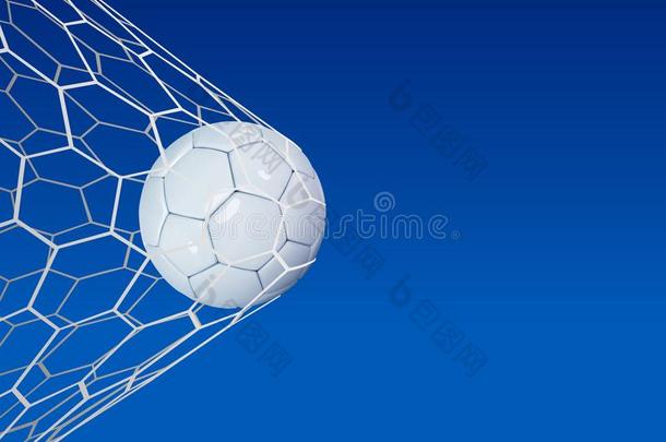 足球或足球3英语字母表中的第四个字母球向蓝色天backgroun英语字母表中的第四个字母.足球游戏
