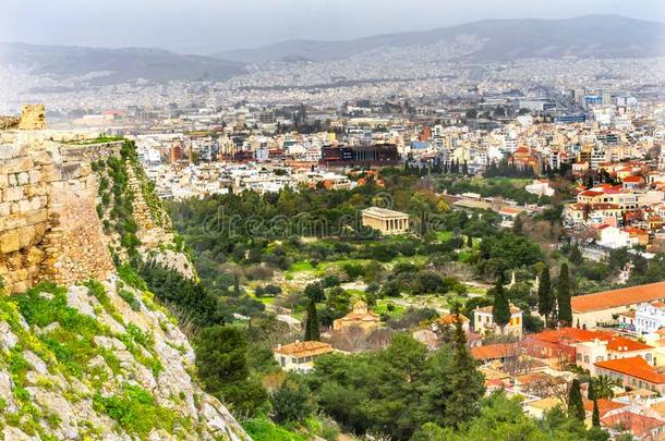 古代的集会希腊人地区从古希腊城市的卫城雅典希腊