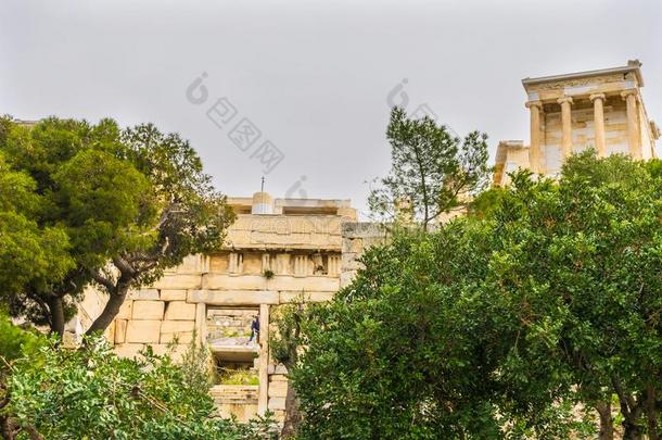 庙雅典娜<strong>耐克</strong>通廊古代的入口古希腊城市的卫城雅典英语字母表的第7个字母