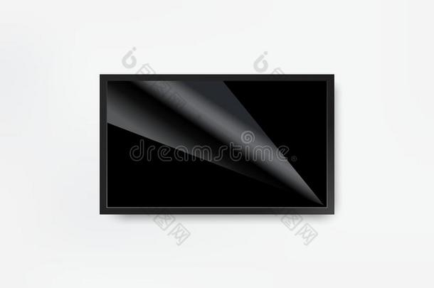 黑的带路电视电视机电视屏幕空白的向墙背景