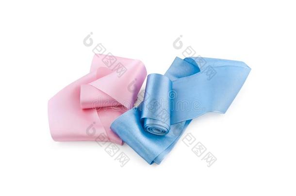 两个名册关于缎带关于粉红色的和蓝色颜色