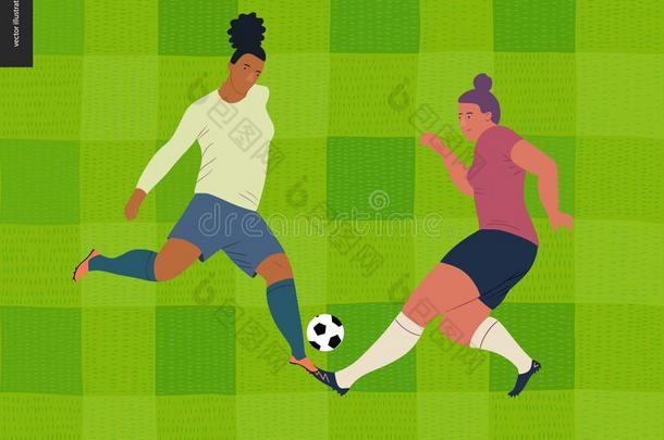 妇女欧洲的足球,足球演员