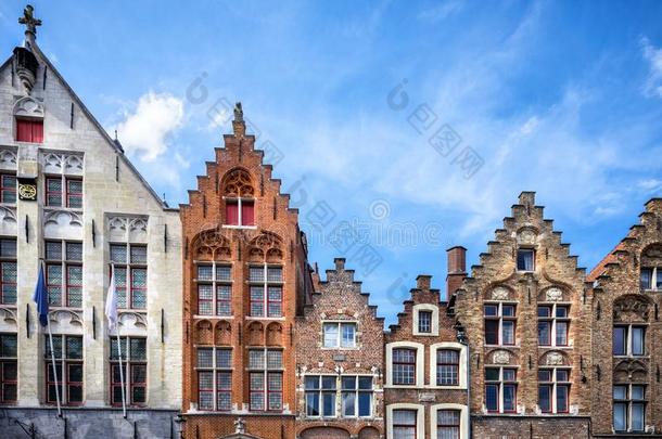 =Bruges中古的在历史上重要的城市.=Bruges大街和在历史上重要的中心