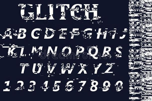 矢量扭歪的小过失<strong>字体</strong>.时髦的方式<strong>字体字体</strong>.英语字母表的第12个字母