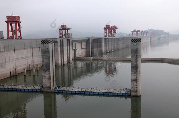 水力发电的动力车站num.三山峡水坝向扬子江河采用