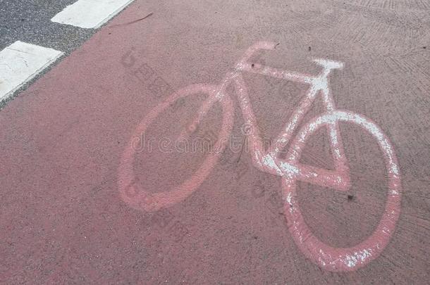 自行车小路小路自行车象征人行道红色的