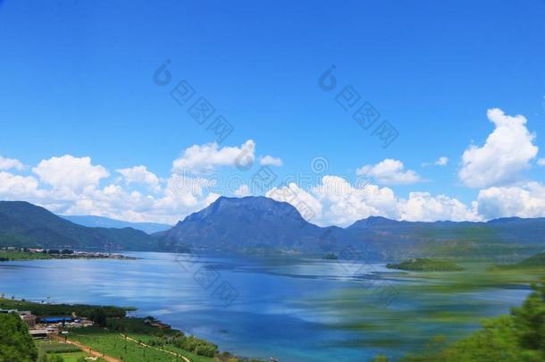 夏风景关于人名湖,云南云南省份,中国