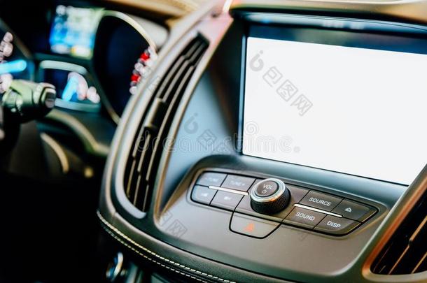 现代的汽车内部GlobalPositionSystem全球定位系统空白的屏幕展览