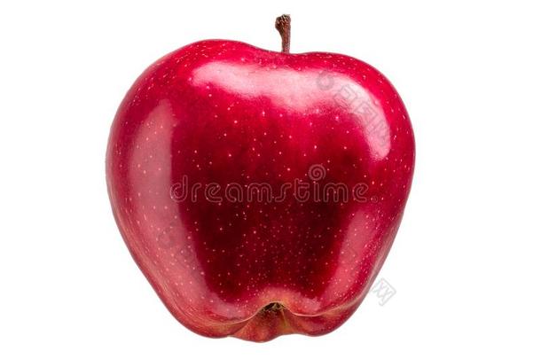 单一的美味的红色的苹果向灰色的背景