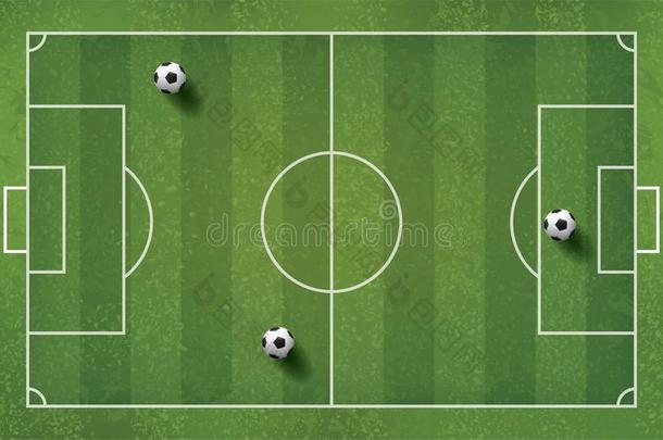 足球足球球向绿色的草关于足球田模式.