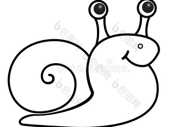 蜗牛,贝类动物.一小的甜的小的蜗牛.