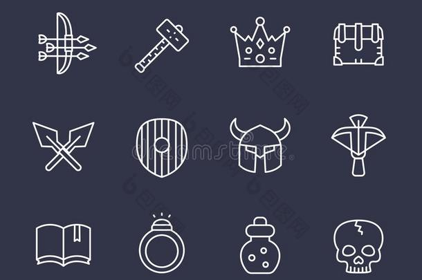 游戏线条偶像放置2,装甲,战争铁锤,石弓,箭和英语字母表的第2个字母