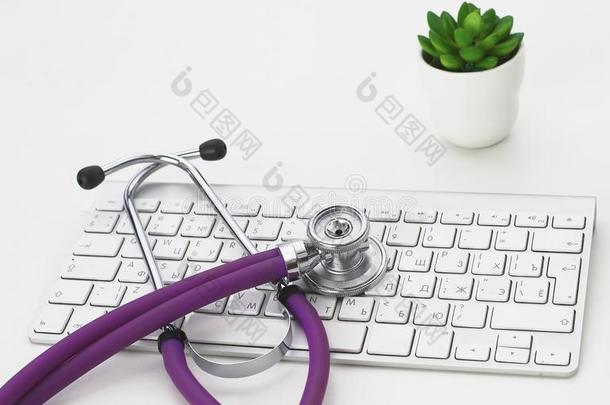 关在上面关于听诊器向personalcomputer个人计算机键盘.卫生保健c向cept