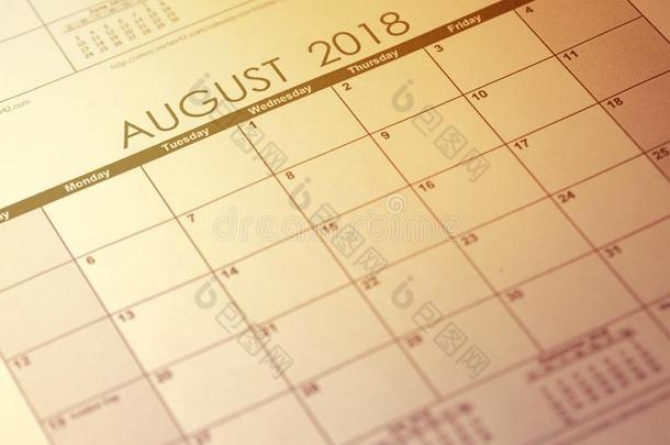 简单的八月2018日历.一星期出发从星期日.某种语气的imaginary想象中的