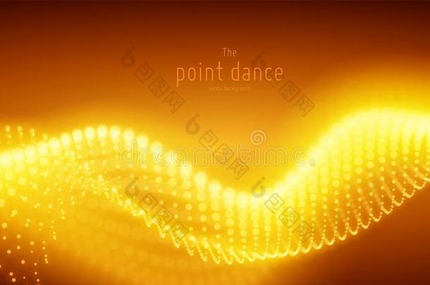矢量抽象的金色的微粒波浪,道岔队列,浅的department部