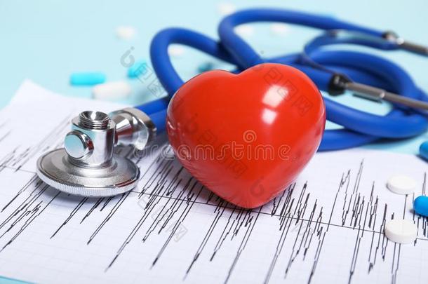 听诊器,心电图和心向表.心病学服务