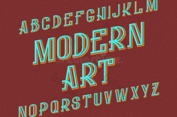 现代的艺术字体.制动火箭字体.隔离的英语字母表