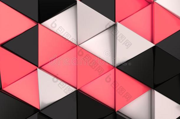 模式关于黑的,白色的和红色的三角<strong>形棱</strong>柱体