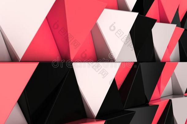 模式关于黑的,白色的和红色的三角形棱柱体