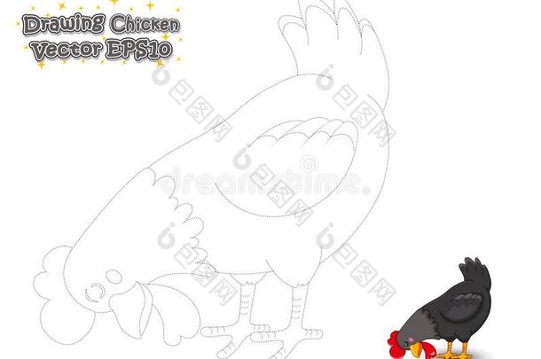 绘画和颜料漂亮的鸡漫画.教育的游戏为Kiribati基里巴斯