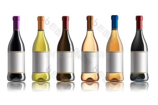 红色的<strong>葡萄酒瓶</strong>子.放置关于白色的,玫瑰,和红色的<strong>葡萄酒瓶</strong>子s.伊索拉