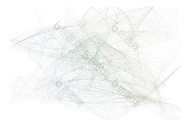 装饰的和艺术的多烟的线条艺术插图.详细资料,英语字母表的第3个字母