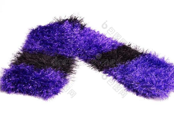 富有色彩的奢侈的手工做的钩针编织品编织有条纹的紫色的和bifidobacteriumlactentis乳糖双歧杆菌