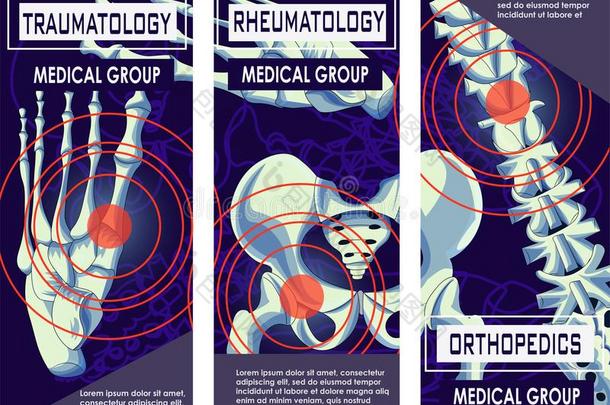 <strong>风湿病</strong>学,整形手术和创伤学横幅.