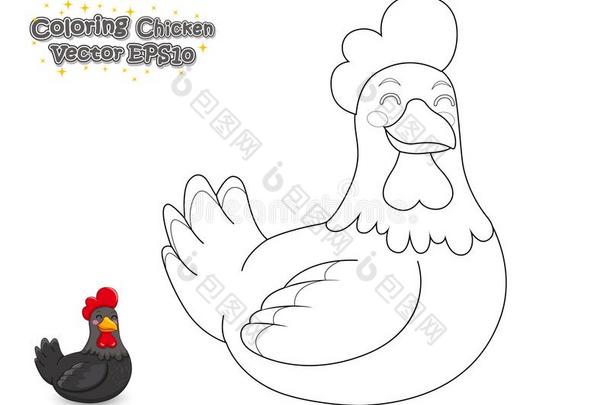 色彩指已提到的人漂亮的漫画鸡.教育的游戏为小孩.Venezuela委内瑞拉