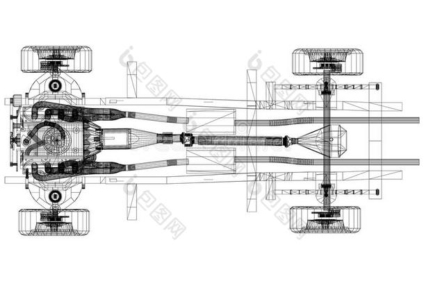 汽车底盘和发动机设计â蓝图-隔离的