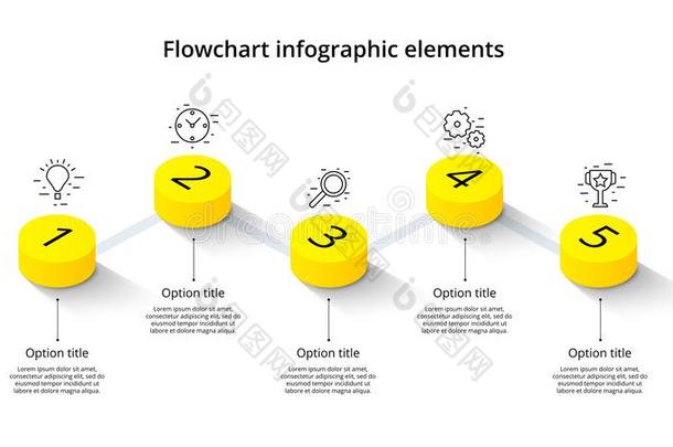 商业过程<strong>图表信息图表</strong>和5步部<strong>分</strong>.伊斯莫特