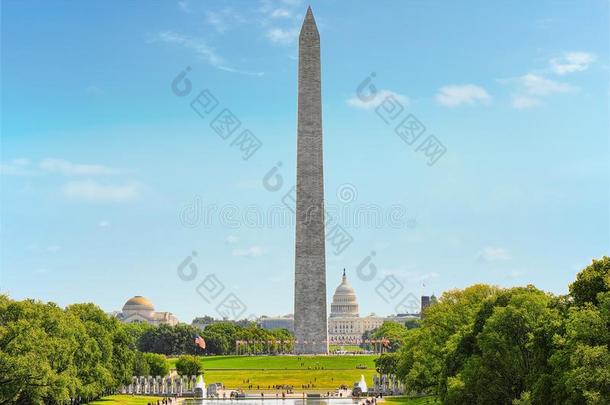 华盛顿,美利坚合众国,华盛顿纪念碑,林肯纪念碑反射的