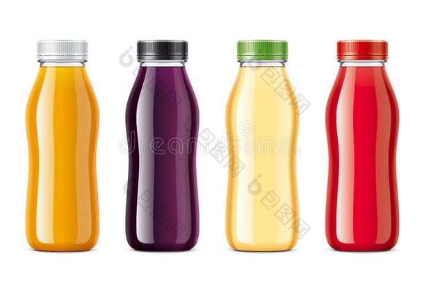 瓶子为果汁和别的饮料.透明的瓶子版本