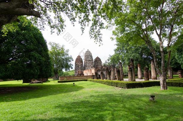 泰国或高棉的佛教寺或僧院Slovenia斯洛文尼亚沙哇依素可泰历史的公园.素可泰泰国