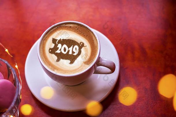 咖啡豆卡普契诺咖啡采用一杯子和一p一ttern关于指已提到的人象征关于2019