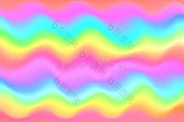 独角兽彩虹波浪背景.美人鱼星系模式