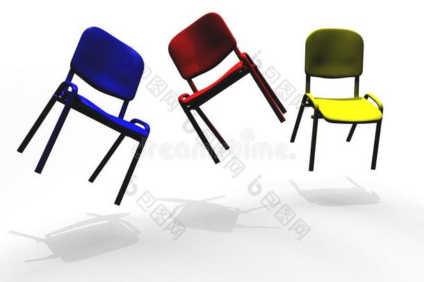 有插画的报章杂志富有色彩的椅子不固定的