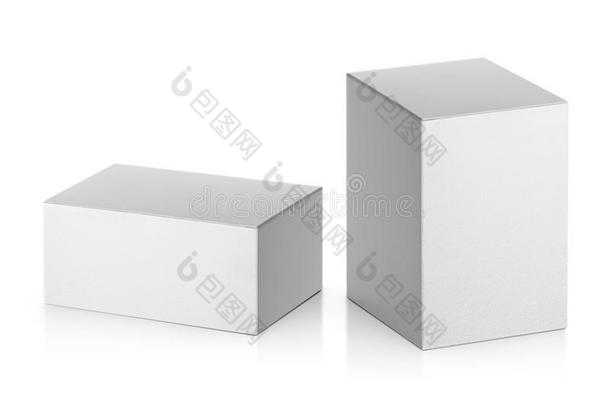 空白的包装纸盒隔离的向白色的背景