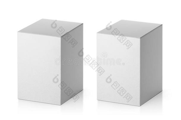 空白的包装纸盒隔离的向白色的背景